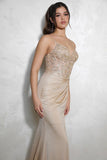 Eureka 9989 Fitted Satin Sweetheart Bodice Evening Gown