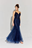 Eureka 9998 Fitted Mermaid Godet Silhouette Lace Embellished Gown