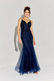 Eureka 9998 Fitted Mermaid Godet Silhouette Lace Embellished Gown