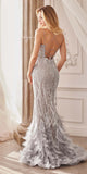 Andrea & Leo A1229 and A1229C Mermaid Dress - Silver/Nude