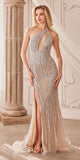 Andrea & Leo A1230 Long One Shoulder Beaded Evening Gown