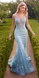Andrea & Leo A1252 Long Lace Embellished Mermaid Gown