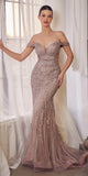 Andrea & Leo A1257 Long Off the Shoulder Embellished Gown