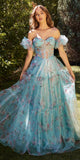 Andrea & Leo A1285 Long Off the Shoulder Sheer Bodice A-Line Gown