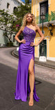 Nox Anabel A1317 Long One Shoulder Embroidered Boned Bodice Gown
