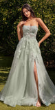 Andrea & Leo A1346 Long Strapless Corset Back A-Line Ball Gown