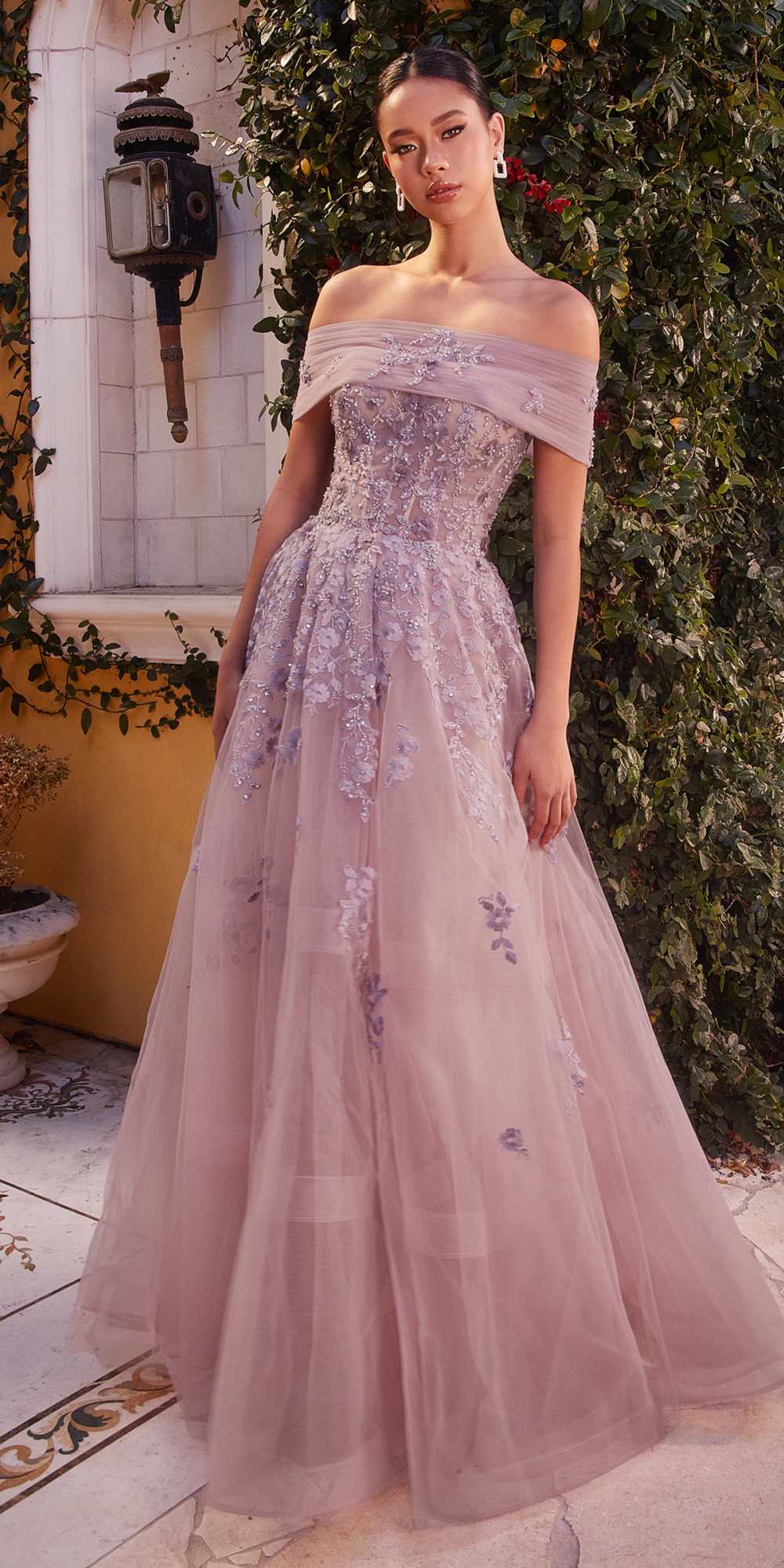 Andrea & Leo A1348 Long Strapless Off the Shoulder Ball Gown