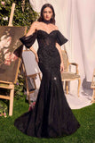 Andrea & Leo A1354 Strapless Lace Mermaid Gown & Removable Accessory