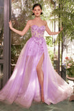 Andrea & Leo A1381 Tulle Daisy Asymmetric A-Line Gown