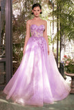 Andrea & Leo A1381 Tulle Daisy Asymmetric A-Line Gown