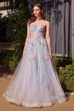 Andrea & Leo A1383 Dress Watercolor Floral A-Line Gown