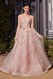 Andrea & Leo A1383 Dress Watercolor Floral A-Line Gown