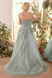 Andrea & Leo A1387 Dress Strapless Embellished Tulle Ball Gown - SAGE