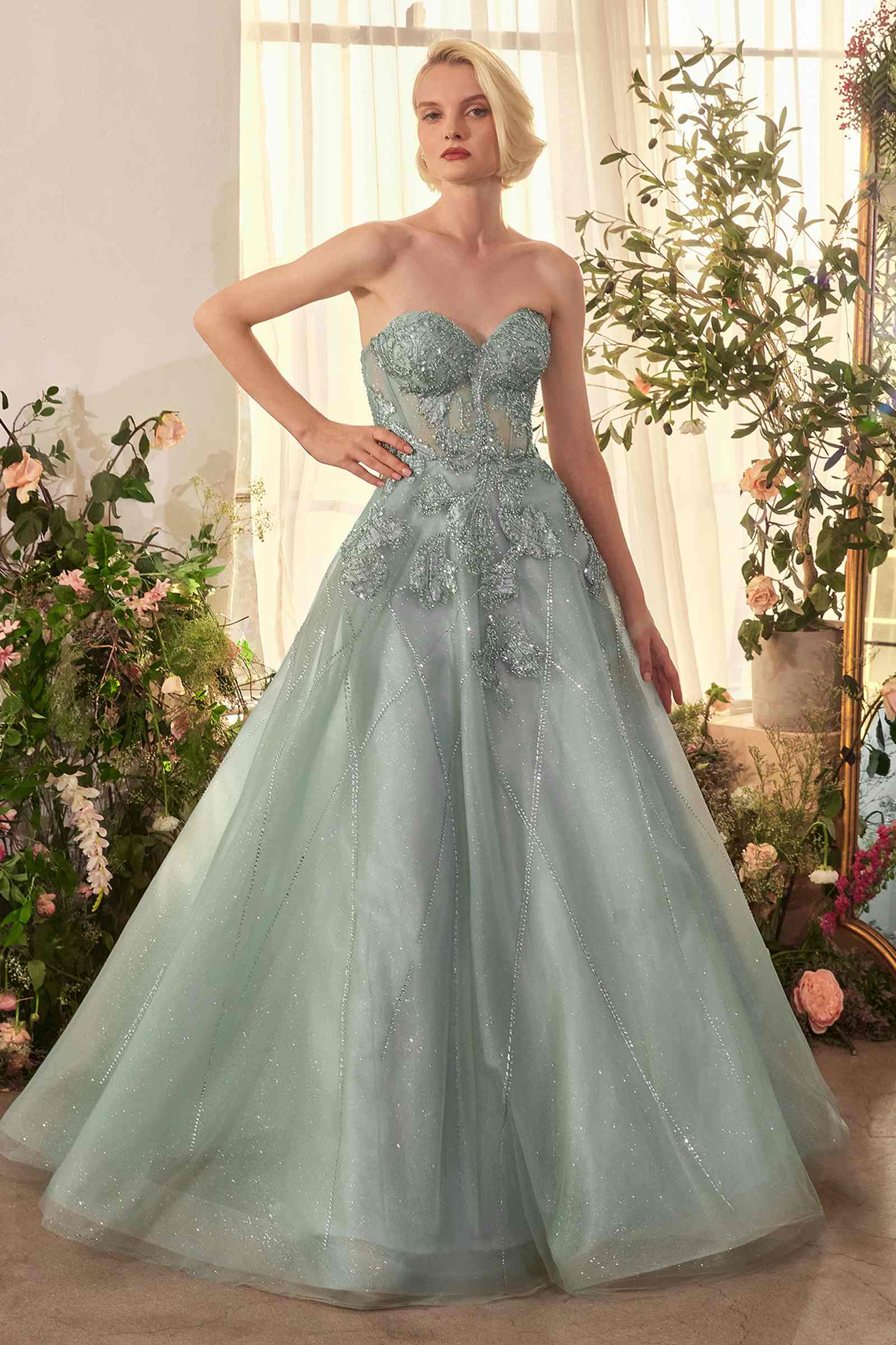 Andrea & Leo A1387 Dress Strapless Embellished Tulle Ball Gown