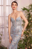 Andrea & Leo A1393 Dress Metallic Floral Mermaid Gown