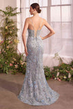 Andrea & Leo A1393 Dress Metallic Floral Mermaid Gown