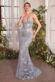 Andrea & Leo A1393 Dress Metallic Floral Mermaid Gown