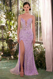 Andrea & Leo A1404 Dress Transluscent Bead Fringe Formal Gown