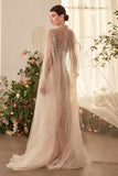 Andrea & Leo A1411 Dress Champagne Art Deco Beaded Gown & Cape