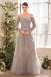 Andrea & Leo A1445 Dress Byzantine Bead Long Sleeve A-Line Gown