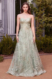 Andrea & Leo A1446 Dress Floral Lace Gown With A Cape