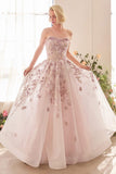 Andrea & Leo A1455 Dress Romance Embroidery A-Line Corset Gown