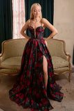 Andrea & Leo A1465 Dress Rose Print Organza Gown