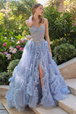 Andrea & Leo A1483 A-Line Gown Sheer Boned Bodice Strapless Fairytale