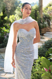 Andrea & Leo A1484 Fitted Gown Strapless Sweetheart Embroidered Floral Motif