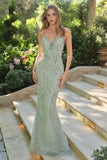 Andrea & Leo A1488 Removable Organza Sleeve Fitted Evening Gown