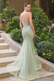 Andrea & Leo A1492 Starburst Beaded Pattern Fitted Mermaid Gown