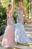 Andrea & Leo A1493 Showstopping Mermaid Gown Ruffle Tiered Tulle Skirt