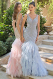 Andrea & Leo A1493 Showstopping Mermaid Gown Ruffle Tiered Tulle Skirt