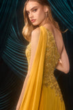 Andrea & Leo A1495 One Shoulder Chiffon A-Line Formal Dress