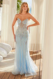 Nox Anabel A1713 Sweetheart Neckline Fully Beaded Strapless Dress
