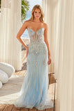 Nox Anabel A1713 Sweetheart Neckline Fully Beaded Strapless Dress