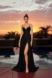 Nox Anabel A1748 Sweetheart Neck Plunging V-bodice Stretch Satin Dress