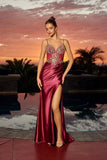 Nox Anabel A1750 Fitted Stretch Satin Formal Evening Prom Gown