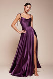 Cinderella Divine BD104 Satin A-Line Dress Cowl Neckline Tie Straps
