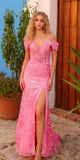 Nox Anabel C1455 Long Off Shoulder Fitted Plunging Sweetheart Dress
