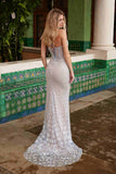 Nox Anabel C1603 Stunning Fitted Long Train Dress V-Neckline Fully Beaded