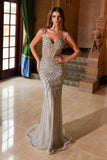 Nox Anabel C1608 Fully Beaded Tulle Dress with Sweetheart Top