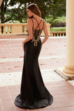 Nox Anabel C1613 Golden Flower Applique Strapless Sweetheart Dress