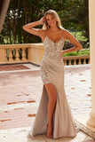 Nox Anabel C1625 Enchanting Long Dress Sequin See-Through Boned Waistline