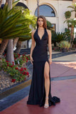 Nox Anabel C1723 Stretch Satin Halter Neckline Fitted Prom Gown