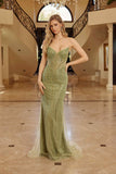 Nox Anabel C1844 Strapless Beaded Tulle Prom Gown Peaked Neckline