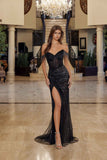 Nox Anabel C1850 Off Shoulder Fully Beaded Fitted Prom Gown