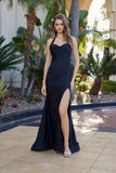 Nox Anabel C1851 Fitted Jersey Halter Sweetheart Neckline Prom Gown