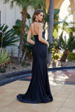Nox Anabel C1851 Fitted Jersey Halter Sweetheart Neckline Prom Gown