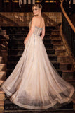 Ladivine CB158 Strapless Crystal Embellished Gown With Overskirt